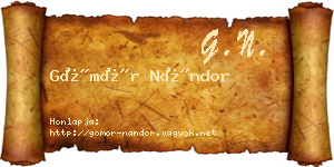 Gömör Nándor névjegykártya