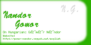 nandor gomor business card